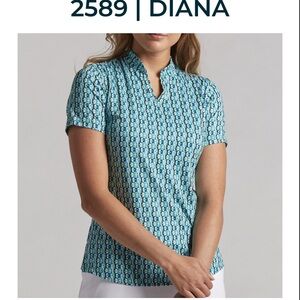 NWT Bermuda Sands Apparel ladies short sleeve golf top.